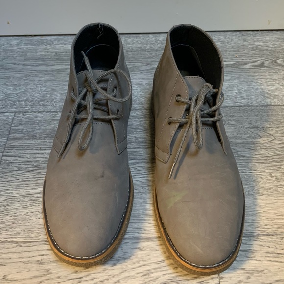 Perry Ellis America gray faux leather lace up ankle Boots Sz 10 mens classy prep main image 6